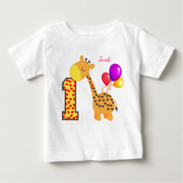 Giraffe First Födelsedagsfest Anpassningsbar T Shirt