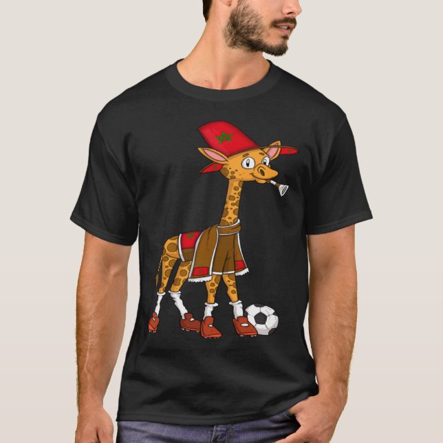 Giraffe Fläkt Marocko T Shirt (Framsida)