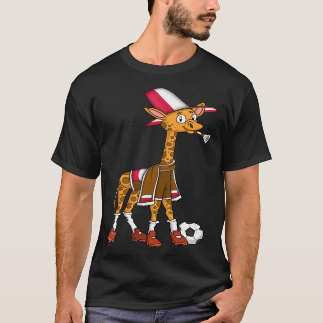 Giraffe Fläkt Polen Pullover Hoodie T Shirt (Framsida)