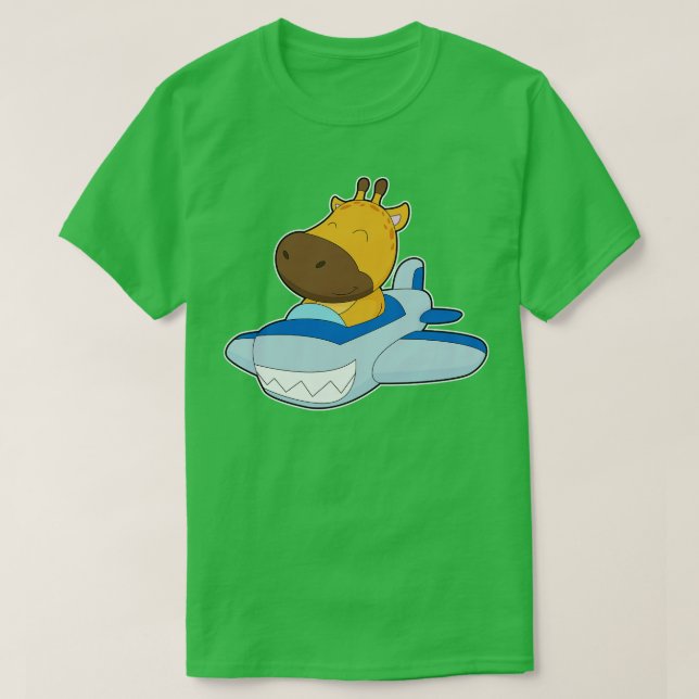 Giraffe-flygplan T Shirt (Design framsida)