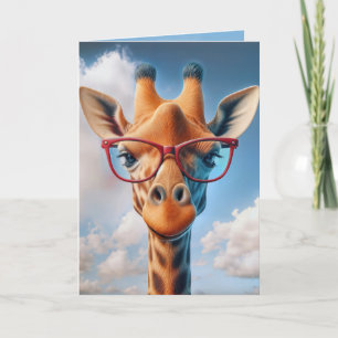 Giraffe, född med rött glas kort