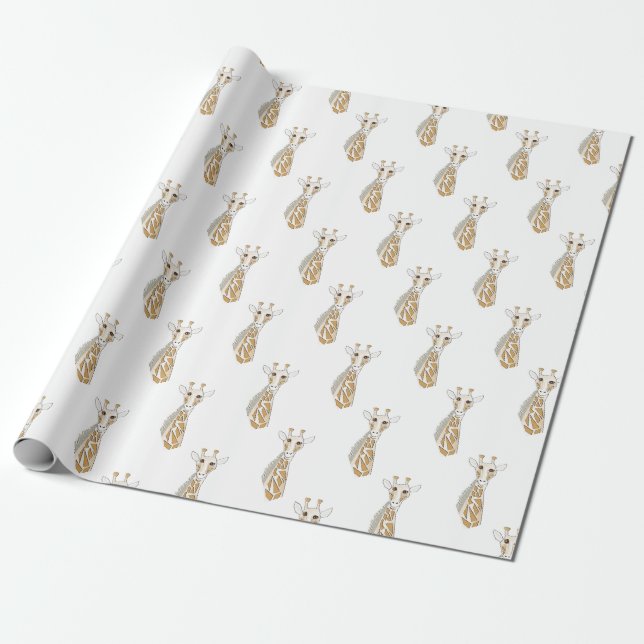 Giraffe, födelsedag, jul, Party, Wrapping Papper Presentpapper (Utrullad)