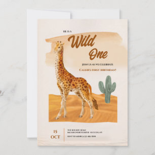 Giraffe Födelsedagsfest inbjudan