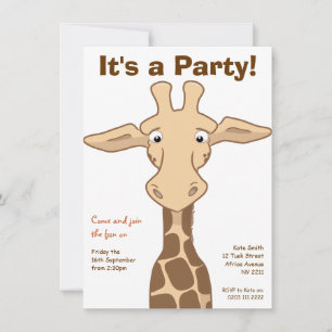 Giraffe Födelsedagsfest inbjudan