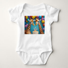 Giraffe-Födelsedagsfest med ballongkummel, T Shirt