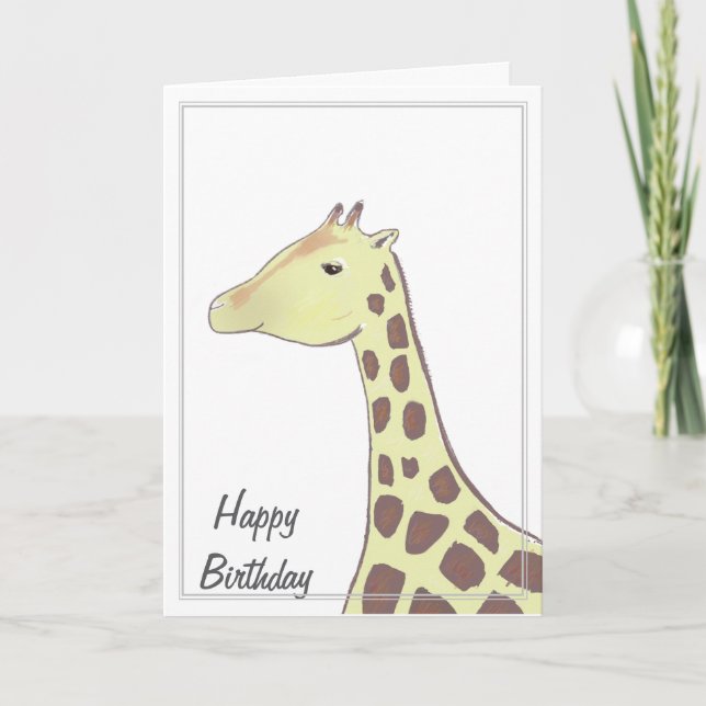 Giraffe-födelsedagskort Kort (Framsida)