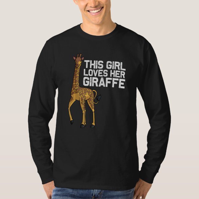 Giraffe For Girls Kids Teens Giraffe Animal T Shirt (Framsida)