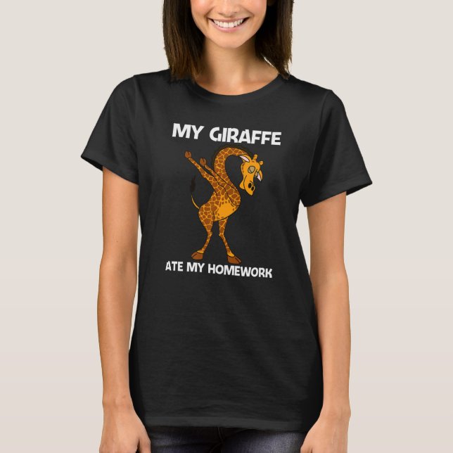 Giraffe For Kids Boys Safari Wild Zoo Animal T Shirt (Framsida)