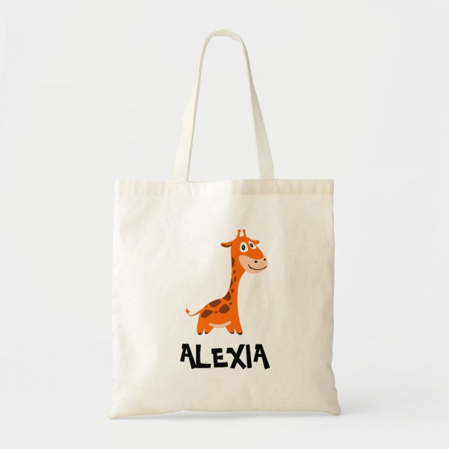 Giraffe for Safari Birthday Personlig Tote Bag Tygkasse (Framsidan)