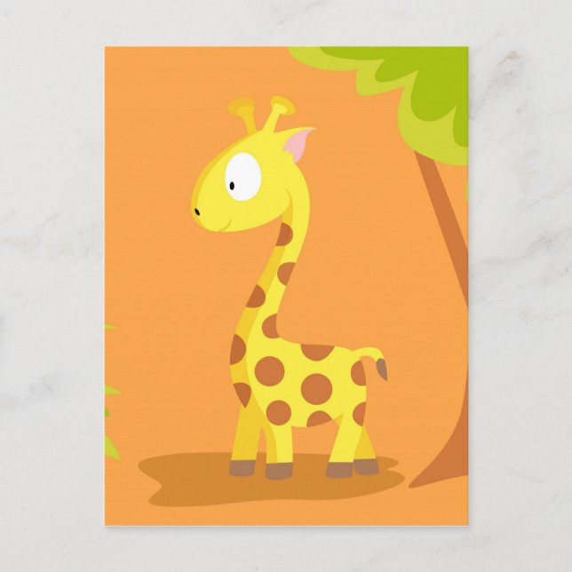Giraffe från mina världsdjur serie vykort (Framsida)