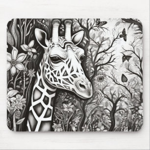 Giraffe fredliga natur Prairie Sketch Teckning Art Musmatta