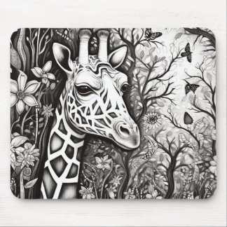 Giraffe fredliga natur Prairie Sketch Teckning Art Musmatta
