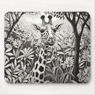 Giraffe fredliga natur Prairie Sketch Teckning Art Musmatta