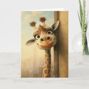 GIRAFFE FUNNY HEJ Greeting Card Kort