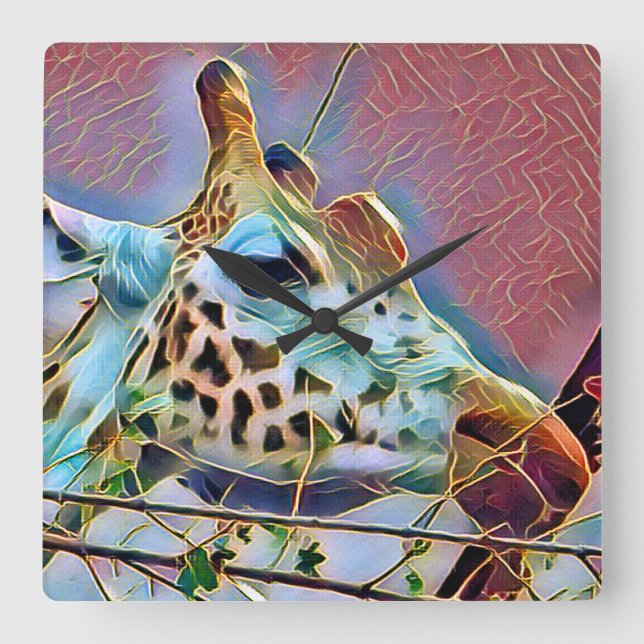 GIRAFFE FYRKANTIG KLOCKA (Framsida)