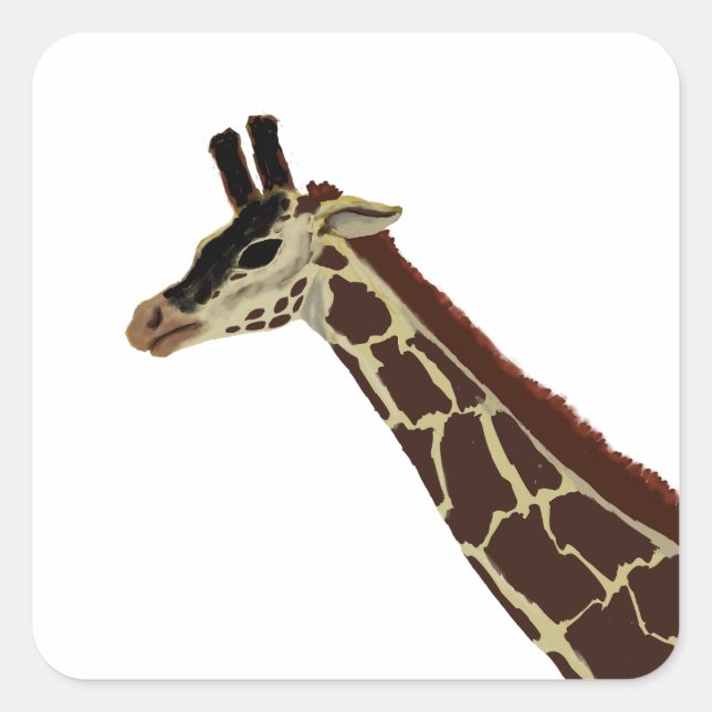 Giraffe Fyrkantigt Klistermärke (Framsida)