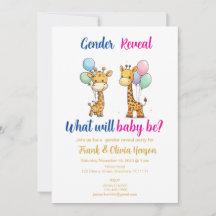 Giraffe Gender Reveal med ballonger