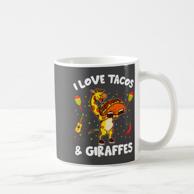 Giraffe Giraffes I Love Tacos And Giraffes Funny G Kaffemugg (Höger)