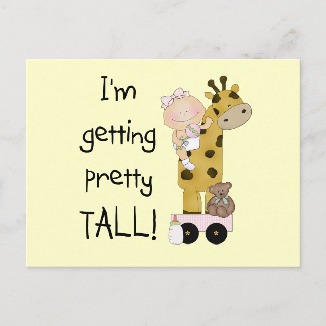 Giraffe-Girl Get Tall Tshirts and Gifts Vykort (Framsida)