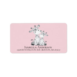 Giraffe Girls Baby Shower-adressetikett Adressetikett