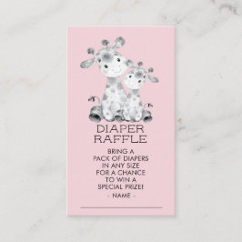 Giraffe Girls Baby Shower Diaper Raffle Biljett Tilläggskort