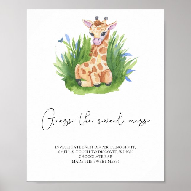 Giraffe - gissa den söta röra spel poster (Framsidan)