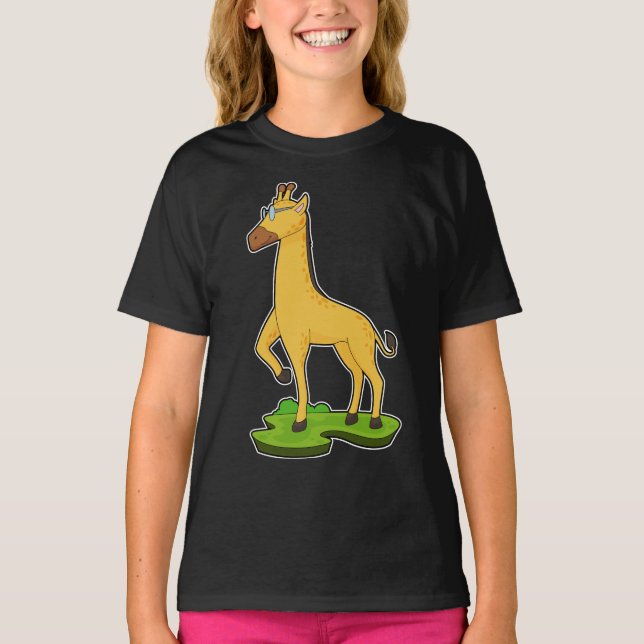 Giraffe Glasses T Shirt (Framsida)