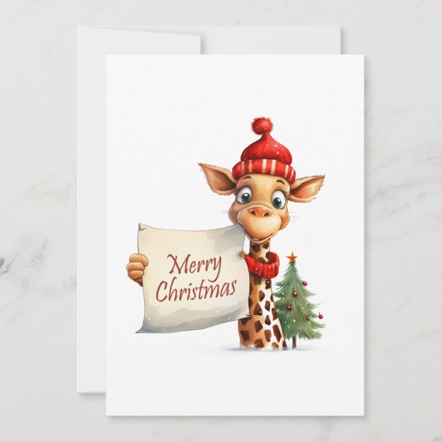 Giraffe God jul Helgdag Card Julkort (Framsida)