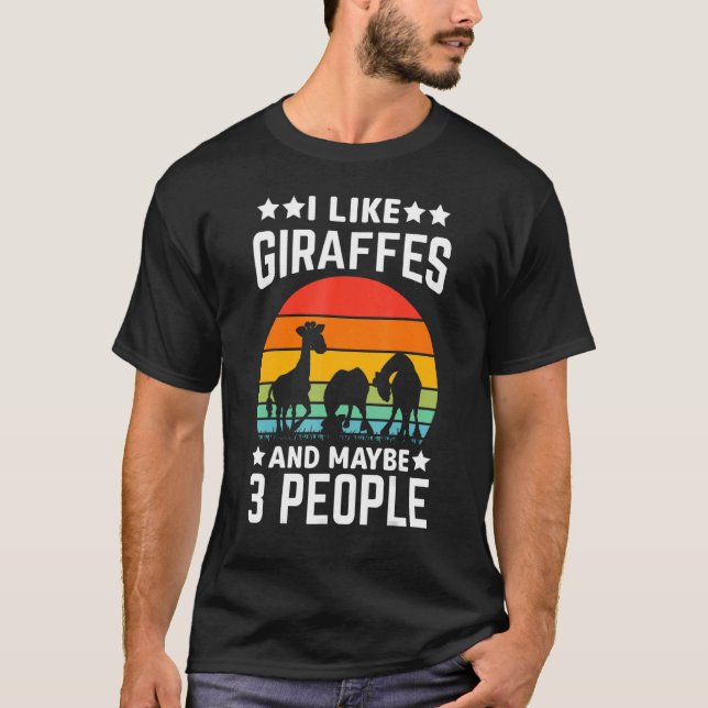 Giraffe Graphic Giraffe Zoo Animal T Shirt (Framsida)