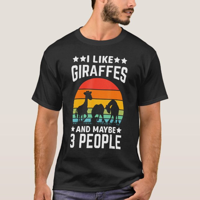Giraffe Graphic Giraffe Zoo Animal T Shirt (Framsida)