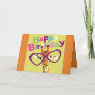 Giraffe Grattis på födelsedagen Card Kort