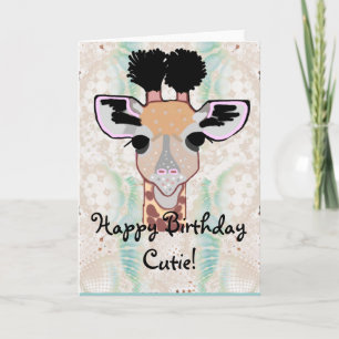 Giraffe Grattis på födelsedagen Cutie! Kort