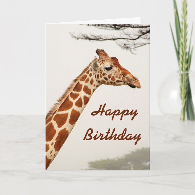 Giraffe Grattis på födelsedagen kort (Framsida)