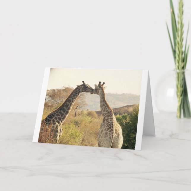 Giraffe Greeting Card - Stick ut Nacke Helgkort (Framsida)