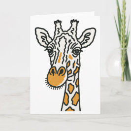 Giraffe Greeting card Tack Kort