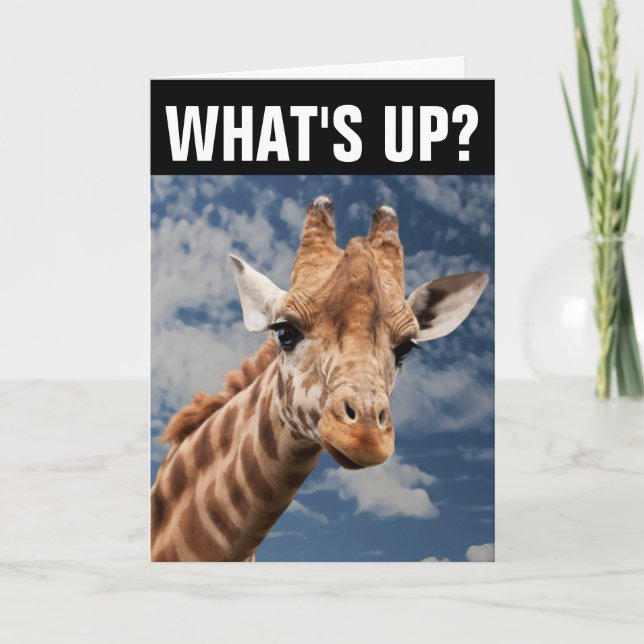 GIRAFFE GREETING CARD, VAD ÄR DET? KORT (Framsida)