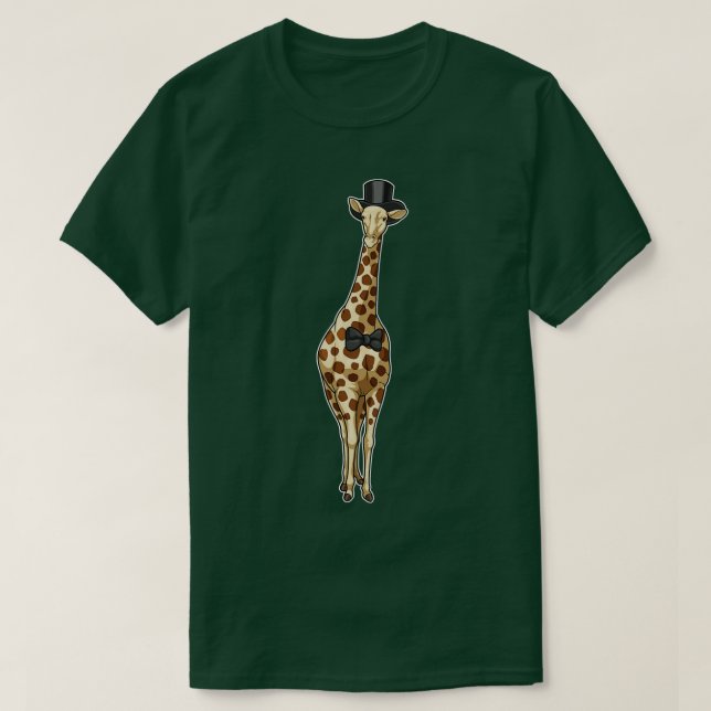 Giraffe Groom Ribbon Bröllop T Shirt (Design framsida)