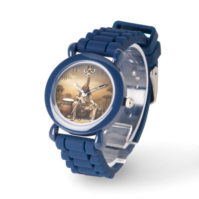 Giraffe Grooves: En Bongo-serenad i Savanna. Armbandsur (Vinkel)