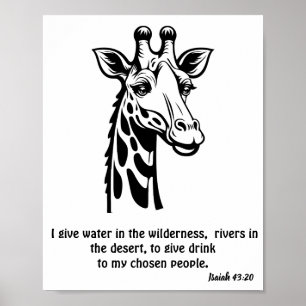 Giraffe Gud kommer att göra ge vatten i vildmarken Poster