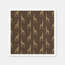 Giraffe Guld Chic Elegant Napkins