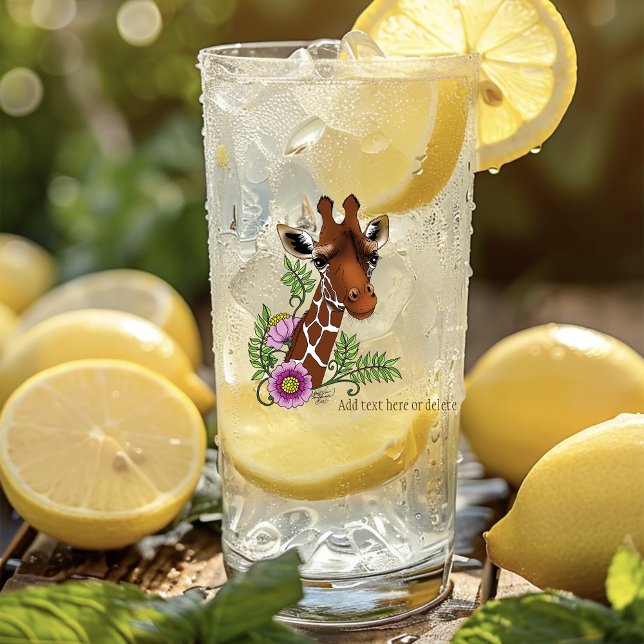 Giraffe Gult Porträtt Flowers Glaskopp (Skapare uppladdad)