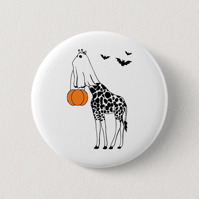 Giraffe Halloween Funny Halloween Outfit Costumes Knapp (Framsida)