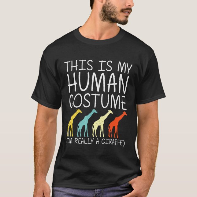 Giraffe Halloween Human Costume Ruminant Okapi Eas T Shirt (Framsida)