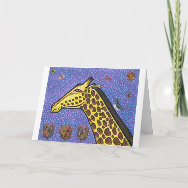 Giraffe-hälsningskort Helgkort (Framsida)