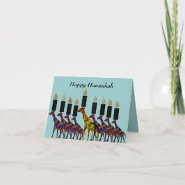 Giraffe Hannukah Menorah Cards Helgkort