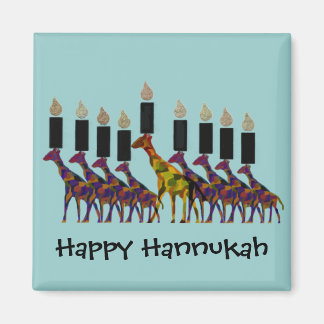 Giraffe Hannukah Menorah Magnets Magnet