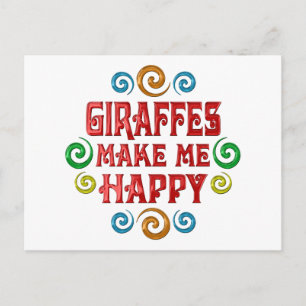 Giraffe Happiness Vykort