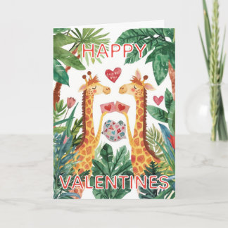 Giraffe Happy Valentines Kort
