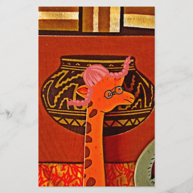 Giraffe Hat Art-utskrift Brevpapper (Framsida)