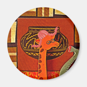 Giraffe Hat Art-utskrift Magnet